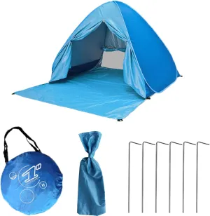 TOPROAD Pop-Up Beach Tent, UV-Proof Outdoor Awning, Collapsible, Portable Automatic Sun Umbrella, Waterproof, Windproof, Instant Relaxing Outdoor Cabin, Suitable for 3-4 People (with Carrying Bag)