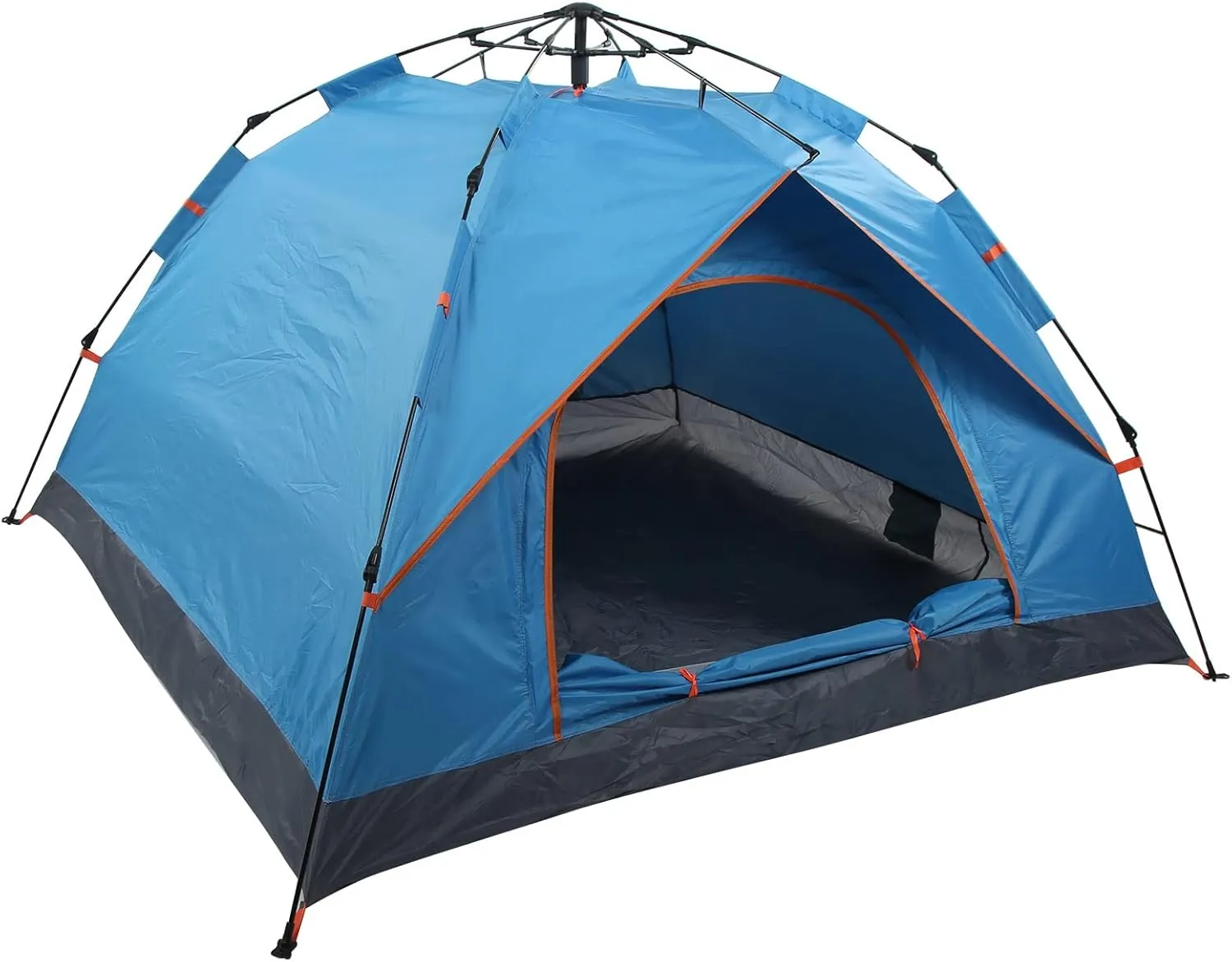 Topyond Camping Tent 3 to 4 Person Weatherproof Tents Instant Outdoor Dome Camping Tent Pop up Silver Adhesive Fabric Double Layers with Storage Bag for Travel Picnic Blue