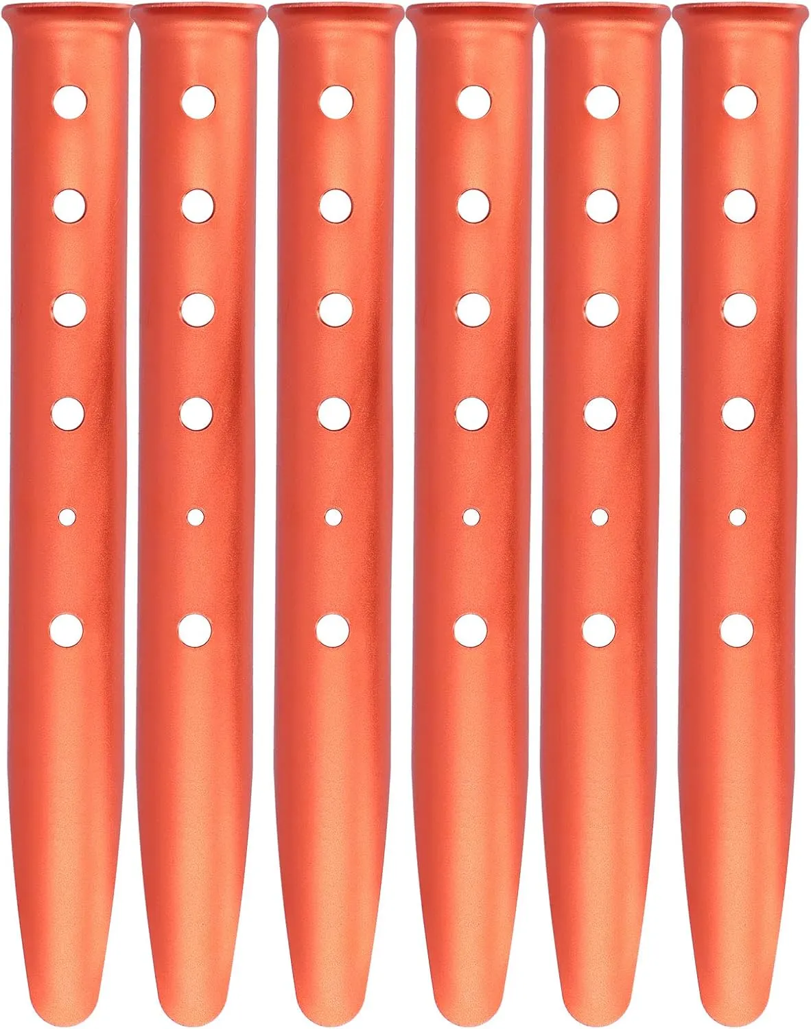 Topyond Orange Aluminum Alloy U-Shaped Tent Nail - 6 Piece Set, Ideal for Camping, Beach, Sand, and Snow Ground Stakes