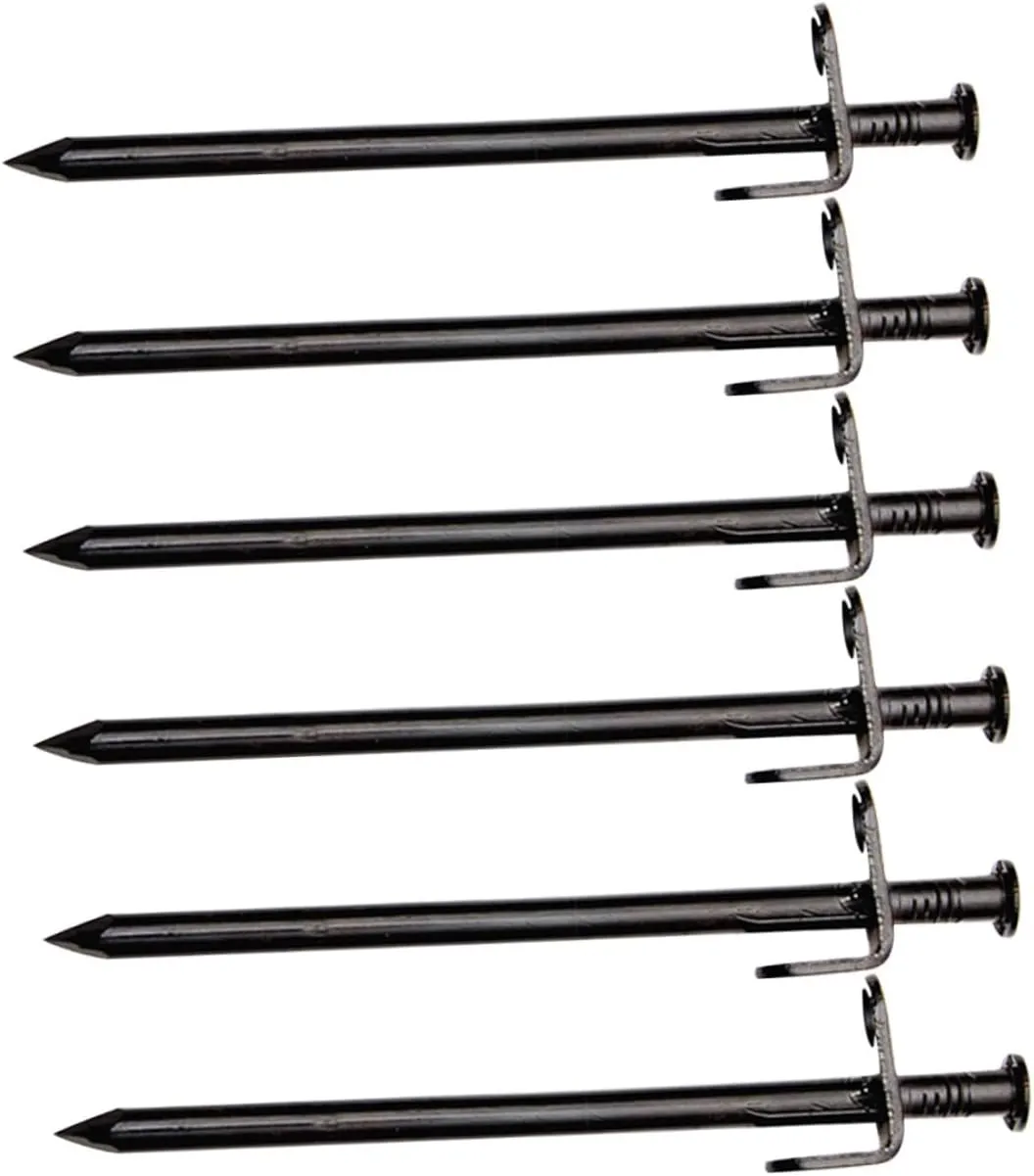 Totority 6pcs Metal Tent Stakes Heavy Duty Camping Ground Pegs Canopy Stakes Outdoor Ground Metal Pegs