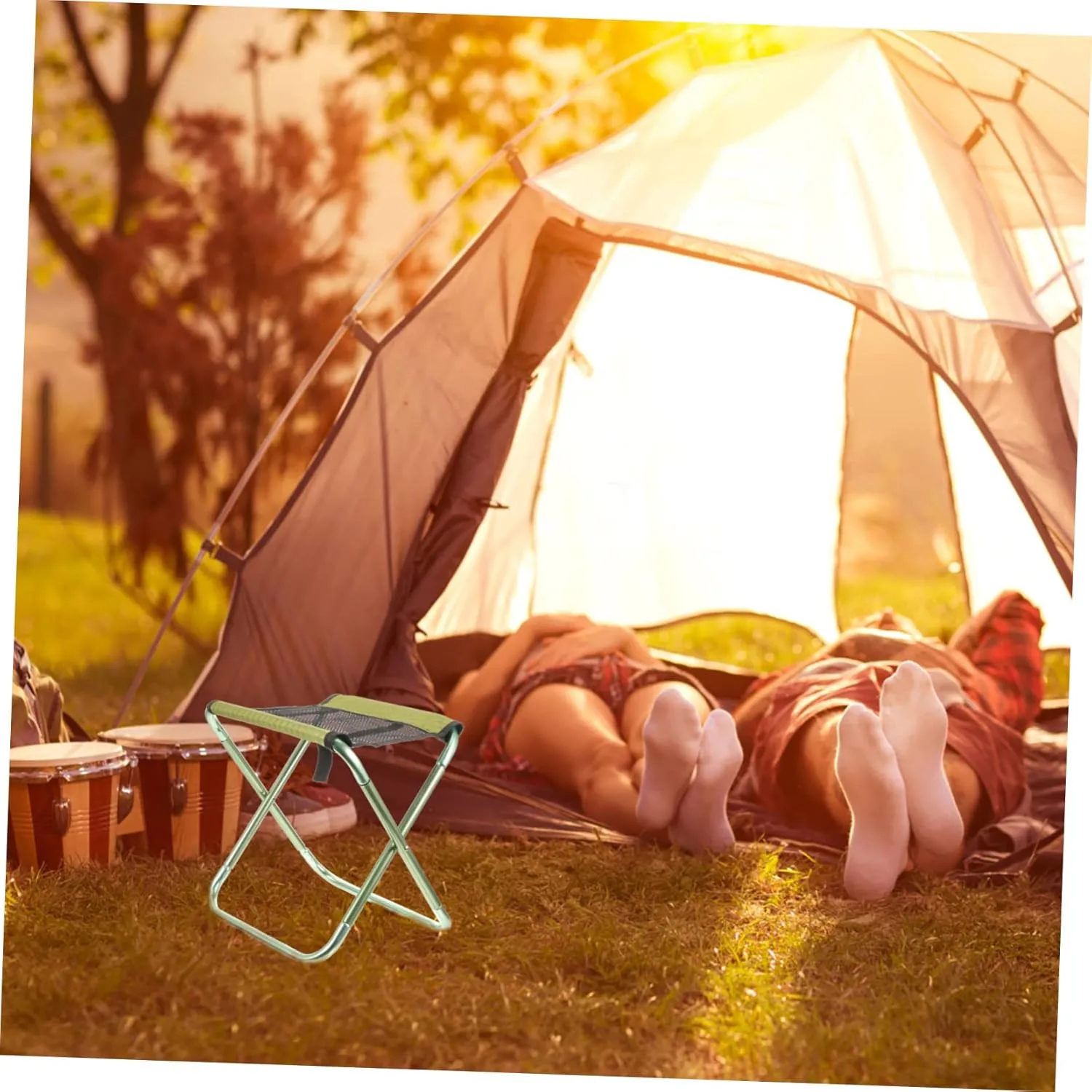 Totority Outdoor Folding Chair Lightweight Portable Camping Stool for Travel Fishing BBQ Sports Events Easy to Carry No Assembly Required Durable Construction
