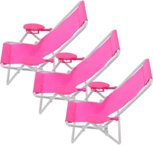 Toys Toys Toys 3 Pcs Mini Beach Chair Miniature Lounge Chair Foldable Deckchair Furniture Decor for Accessories Home Decor Car Decor Car Decor Car Decor