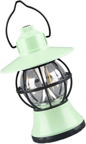 Toyvian Vintage LED Camping Lantern Portable Outdoor Tent Lamp with Retro Style Design for Camping Hiking and Emergency Use Battery Powered for Tent Lighting