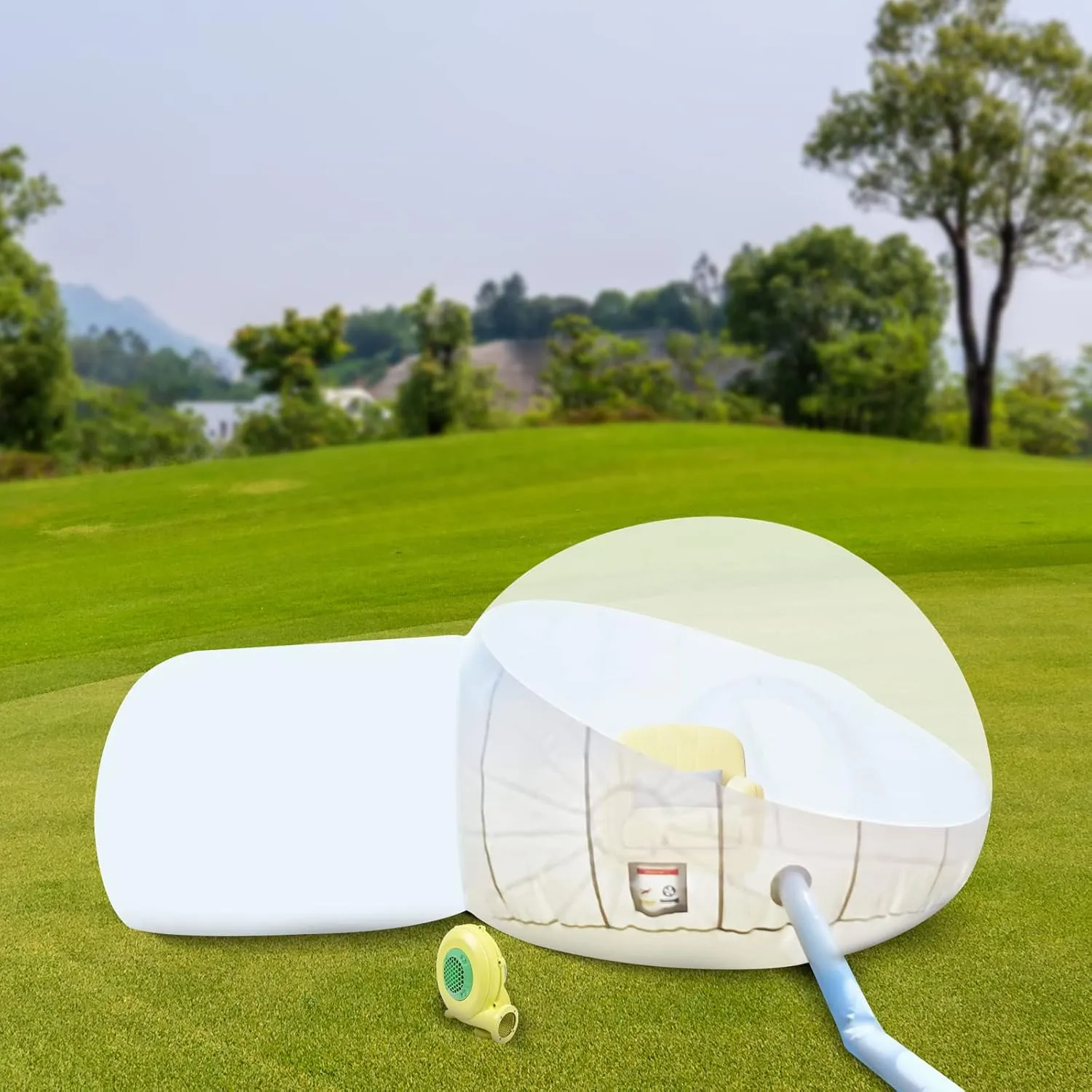 Translucent Dome Inflatable Bubble Tent with Air Blower and 2M Tunnel Photo Booth Tent Enclosure Outdoor Family Backyard Snow Scene Tent Perfect for Camping, Weddings, Birthdays and Parties