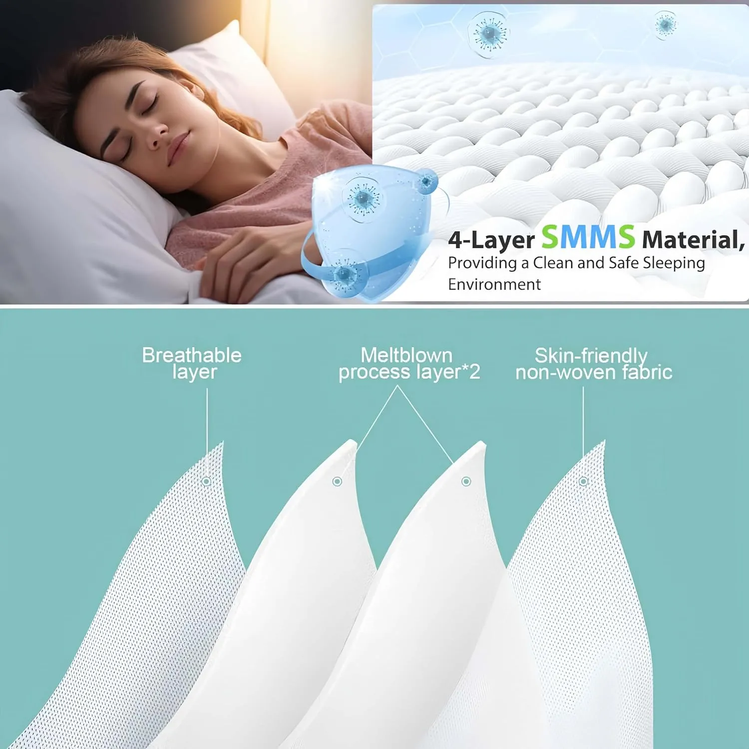 Travel in Comfort and Cleanliness with Disposable Bed Sheets，Queen Size Fitted Sheet Set with Quilt Cover and Pillowcases，Portable and Breathable Bedding Set for Hotel, Camping, and Traveling