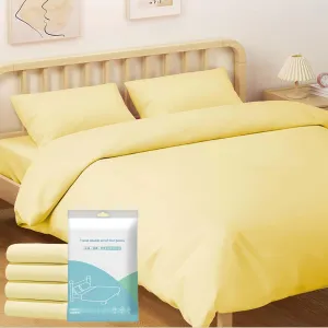 Travel in Comfort and Cleanliness with Disposable Bed Sheets，Queen Size Fitted Sheet Set with Quilt Cover and Pillowcases，Portable and Breathable Bedding Set for Hotel, Camping, and Traveling