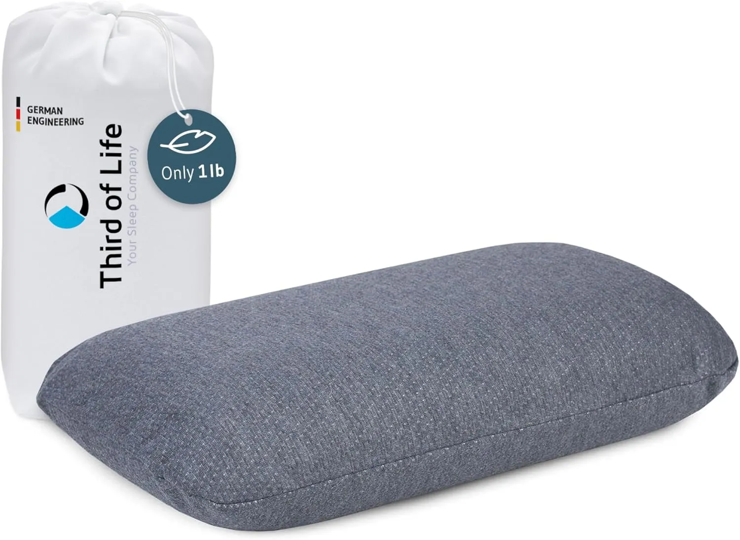 Travel Pillow VOLAR QuickDry | Memory Foam Neck Pillow | Quick Drying & Thermoregulating | Includes travel bag | Ergonomic Pillow For Sleeping on Airplane, Hotel, Camping, Couch - Designed in Germany