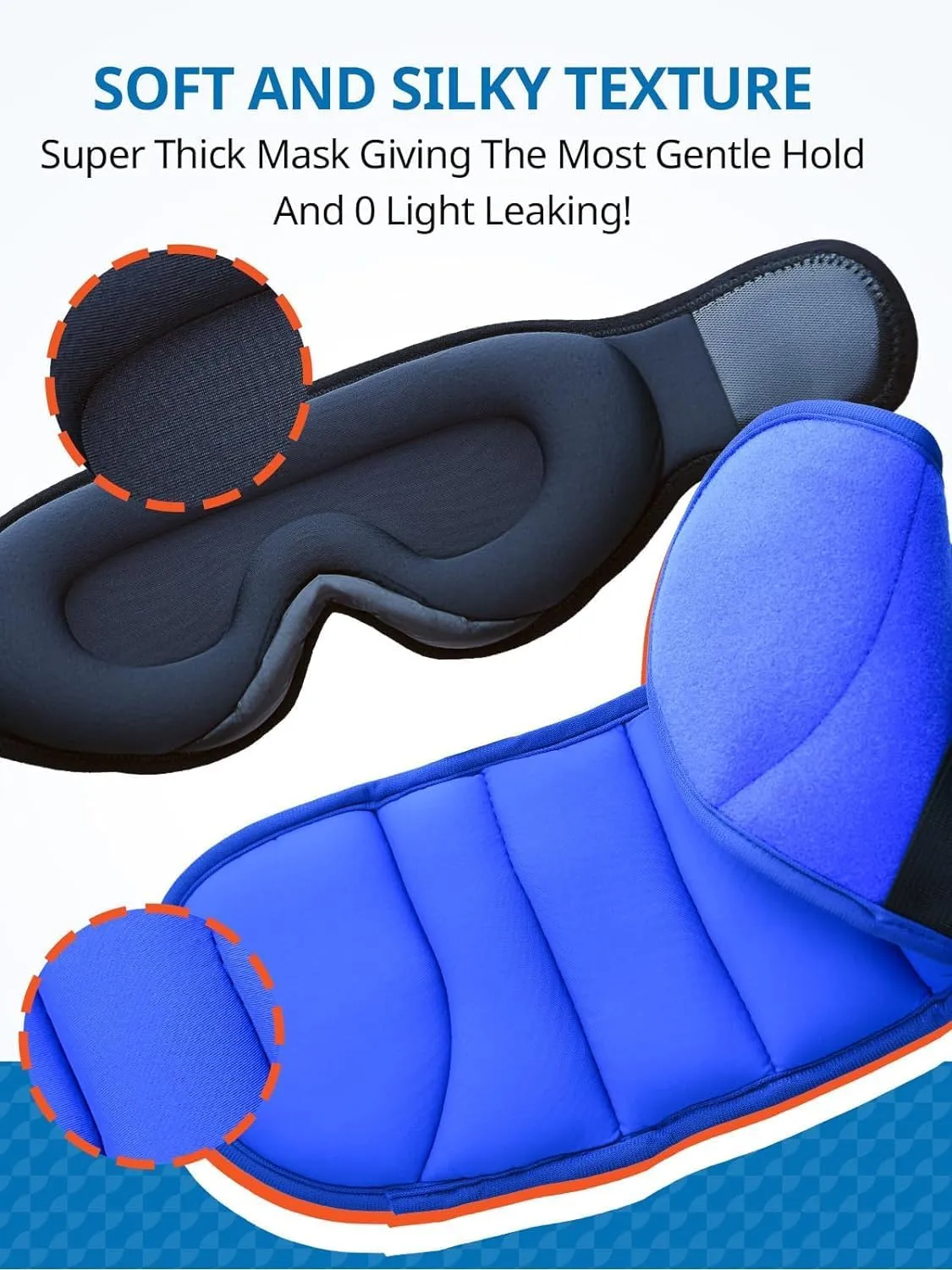 Travel Pillows for Airplanes, Airplane Pillow for Long Flight, Airplane Head Strap with Sleep Eye Mask, 360° Headrest for Car Trip, Stop Bobblehead, FSA HSA Eligible Approved, Mottled Blue