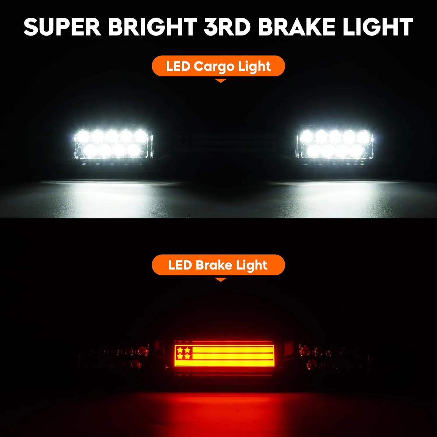 Tresound LED Tail Light   3rd Third Brake Cargo Lamp for GMC Sierra 1500 2007-2013, 2500 3500 2007-2014, High Mount Stop Light Rear Taillight Assembly, 25958485, GM2800208, GM2801208, 25958484