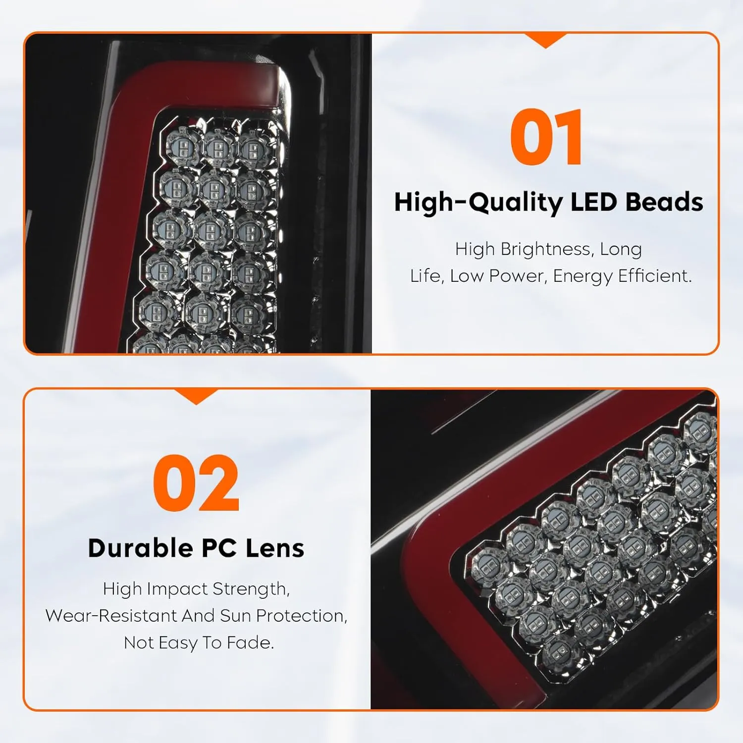 Tresound LED Tail Light   3rd Third Brake Cargo Lamp for GMC Sierra 1500 2007-2013, 2500 3500 2007-2014, High Mount Stop Light Rear Taillight Assembly, 25958485, GM2800208, GM2801208, 25958484