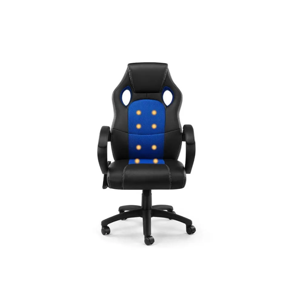 Trooper PU Leather Office Computer Work Task Gaming Massage Chair - Blue