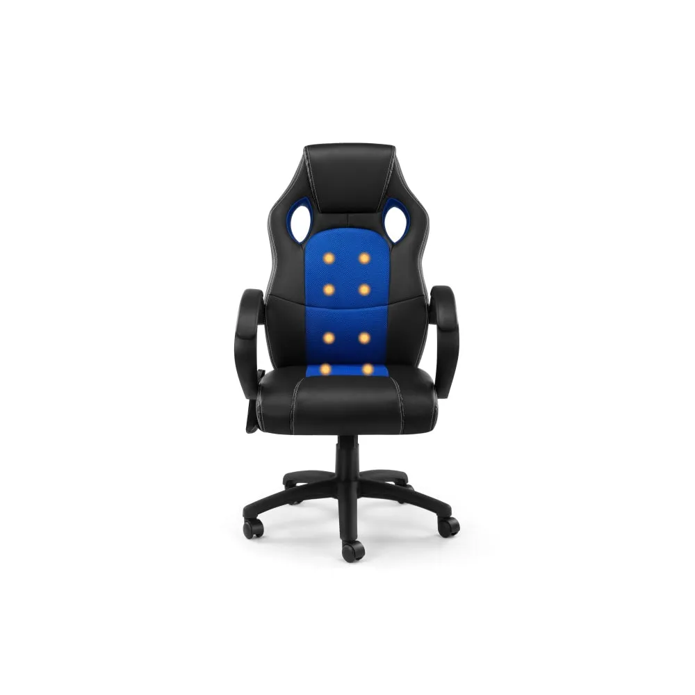 Trooper PU Leather Office Computer Work Task Gaming Massage Chair - Blue