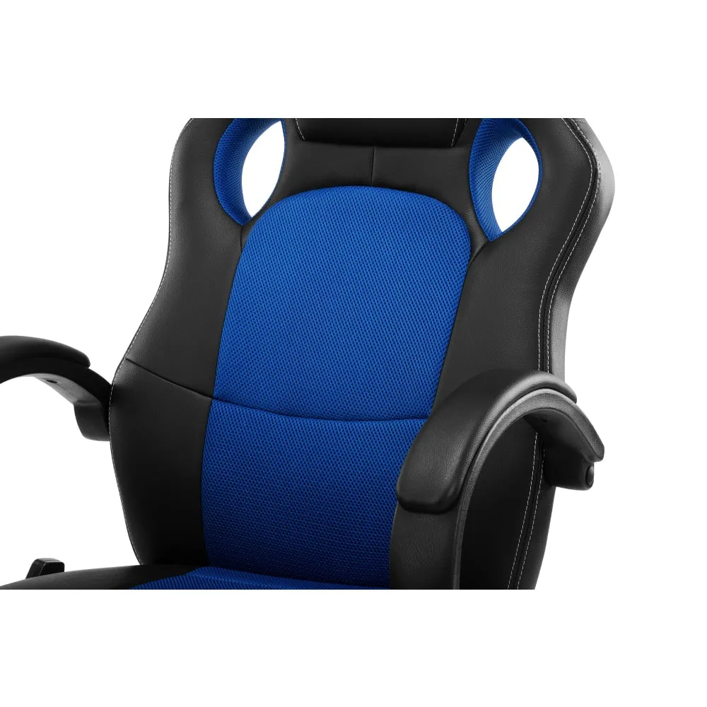 Trooper PU Leather Office Computer Work Task Gaming Massage Chair - Blue
