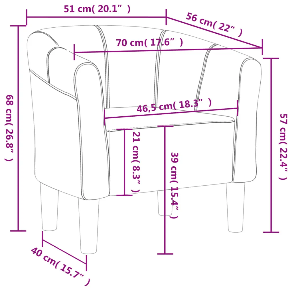Tub Chair Wine Red Fabric