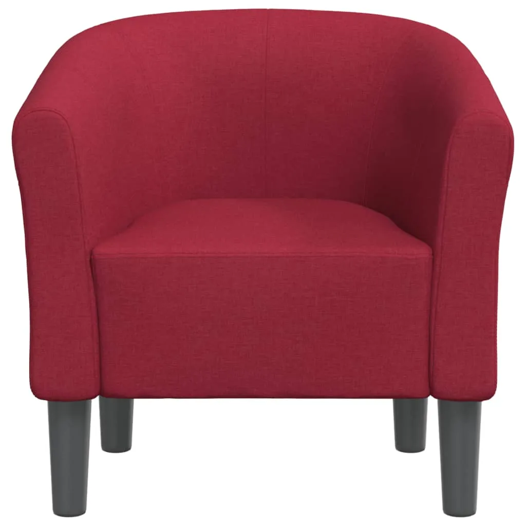 Tub Chair Wine Red Fabric