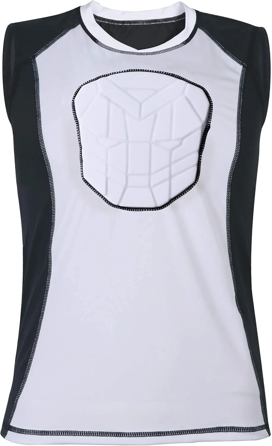 TUOY Youth Padded Sleeveless Shirt Chest Sternum Protector Heart Guard Compression Protective Shirt