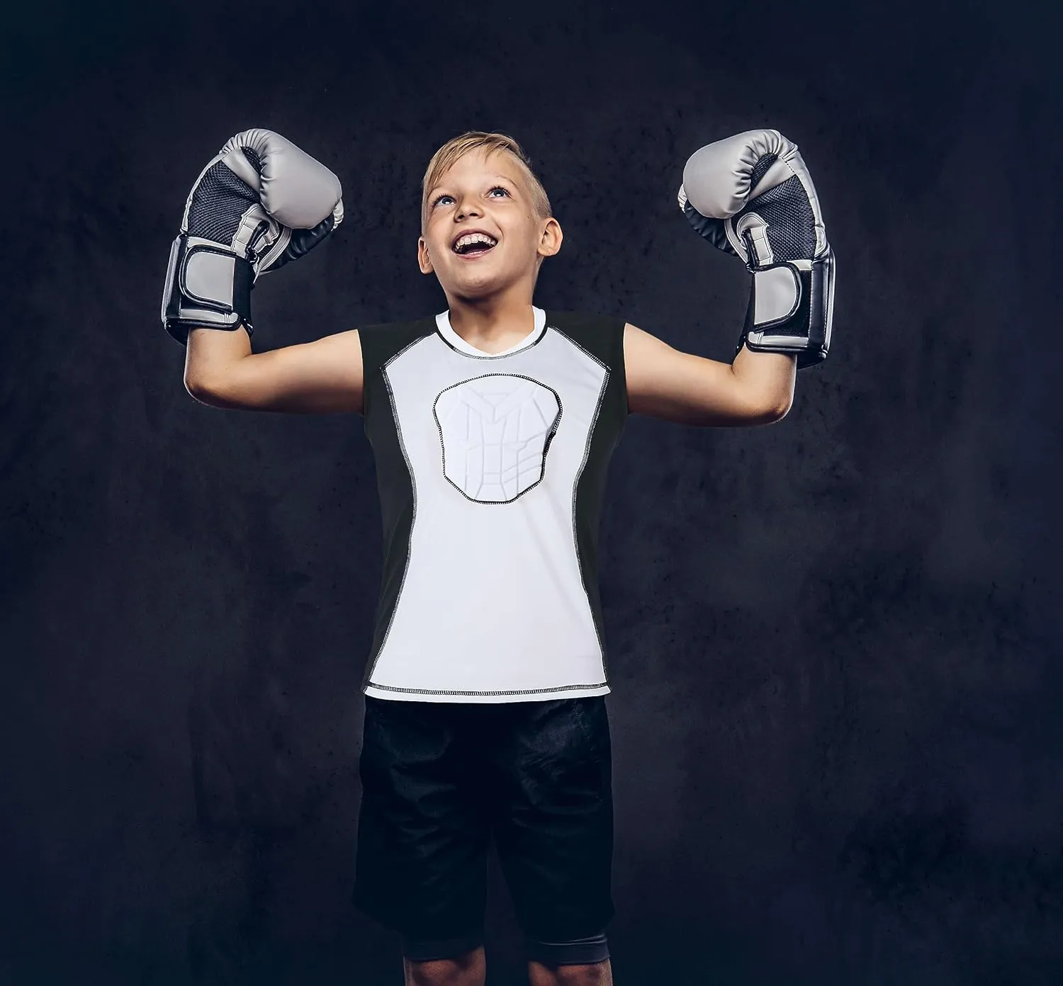 TUOY Youth Padded Sleeveless Shirt Chest Sternum Protector Heart Guard Compression Protective Shirt