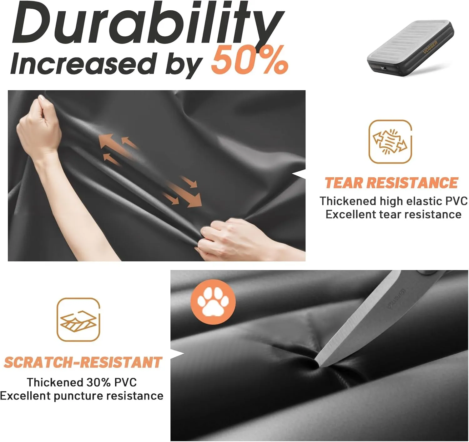 Twin Air Mattress with Built in Pump,18''Inflatable Mattress 2 Mins Self-Inflation/Deflation,Thicker Blow up Mattress Leak-Proof,Flocked Top Air Bed with Storage Bag for Home, Camping & Guests
