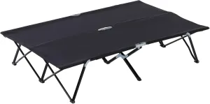 Two Person Folding Camping Cot for Adults - Elevated Outdoor Portable Sleeping Cot, 50" Wide, Steel Frame, with Carry Bag