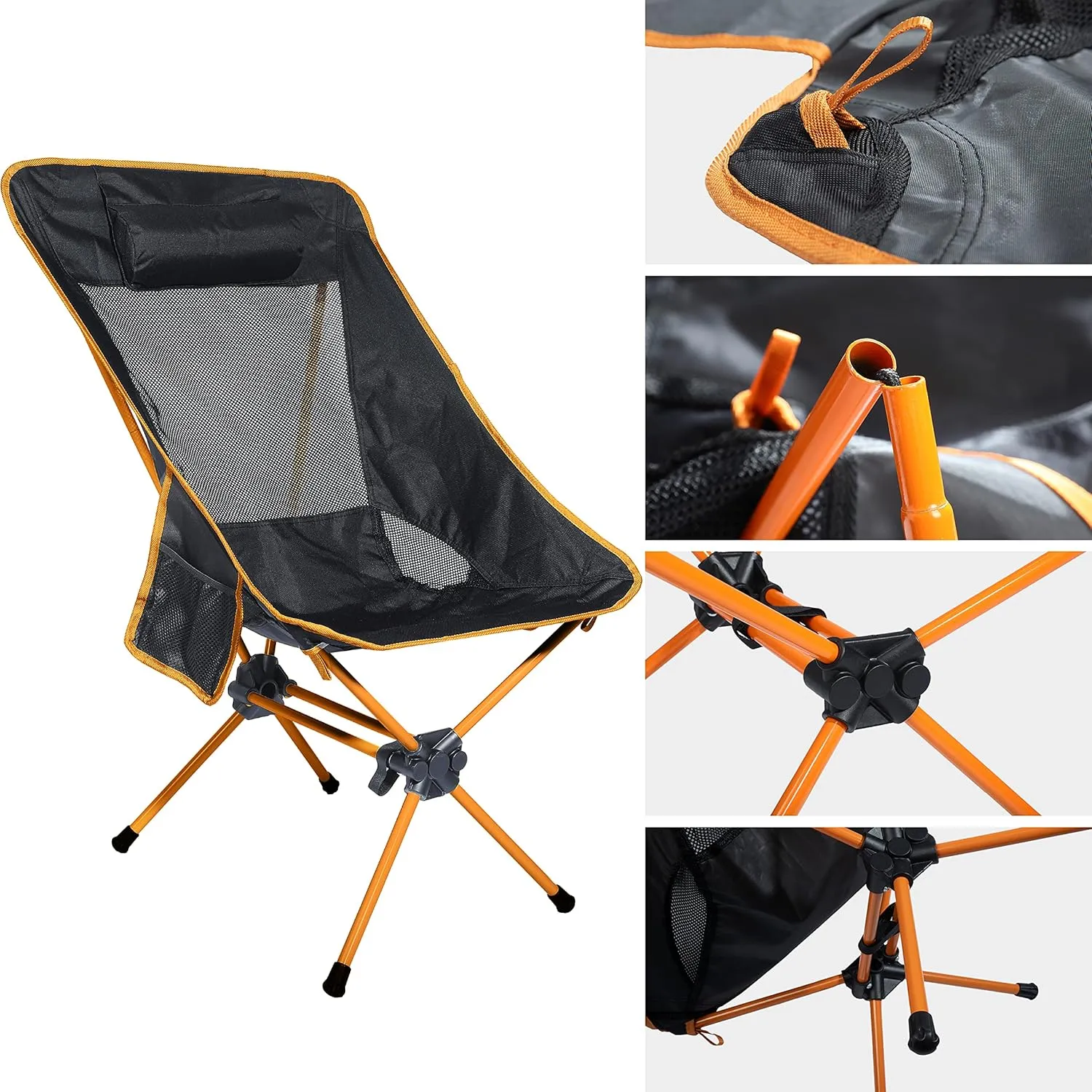 Ubon Camping Backpacking Chair Portable Folding Chairs with Carry Bag for Adults Hiking Camping Picnic