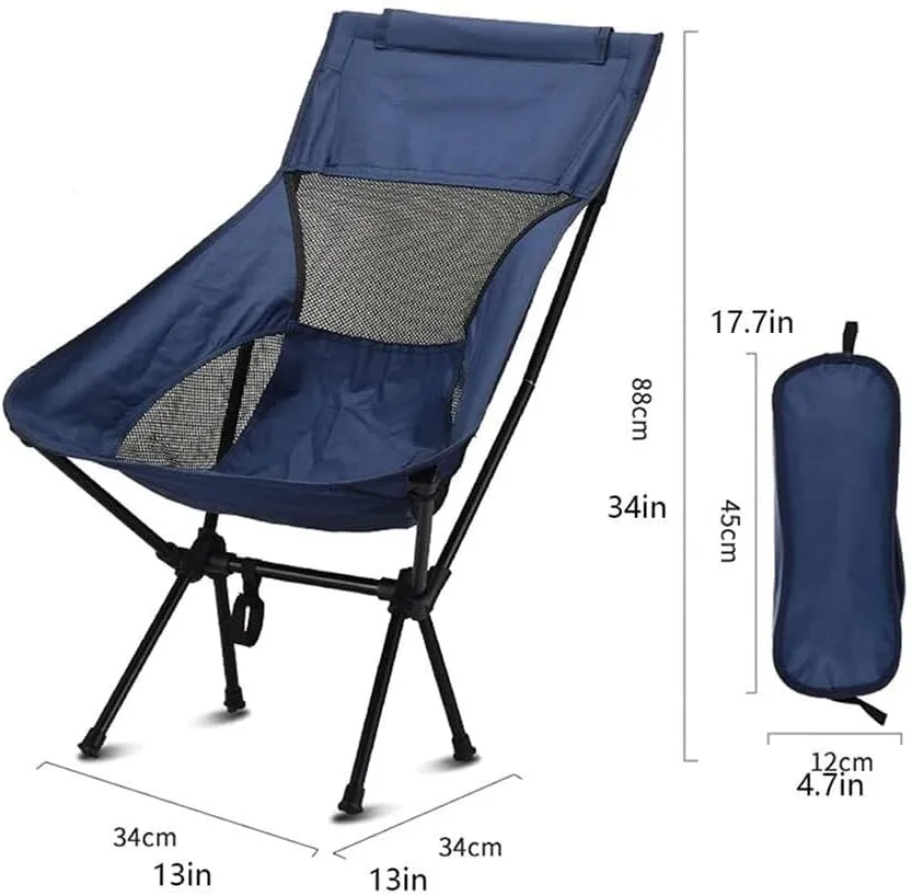 Ultra-Light Folding High-Back Camping Chair, Breathable Mesh Backpack Chair for Outdoor, Picnic, Hiking, Travel(12cm)