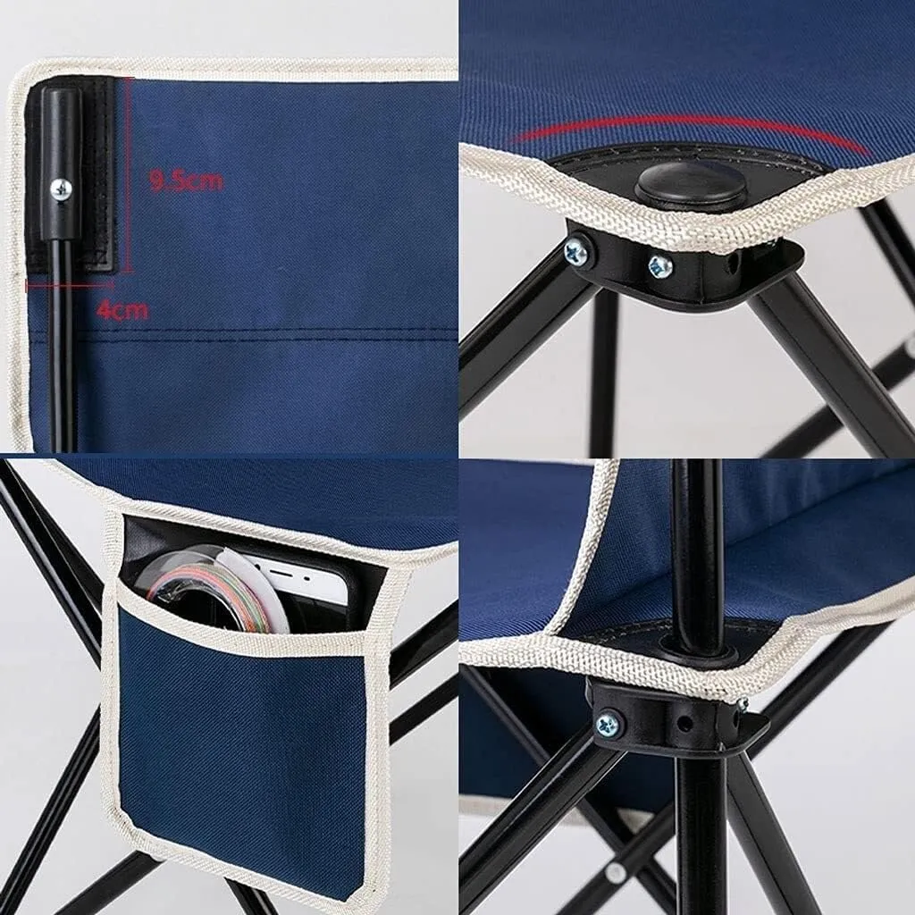 Ultralight Camping Chair Portable Folding Chair, Heavy-Duty 330 Pounds Support, with Storage Bag - Blue (36 * 36 56CM)(36 * 36 * 56CM)