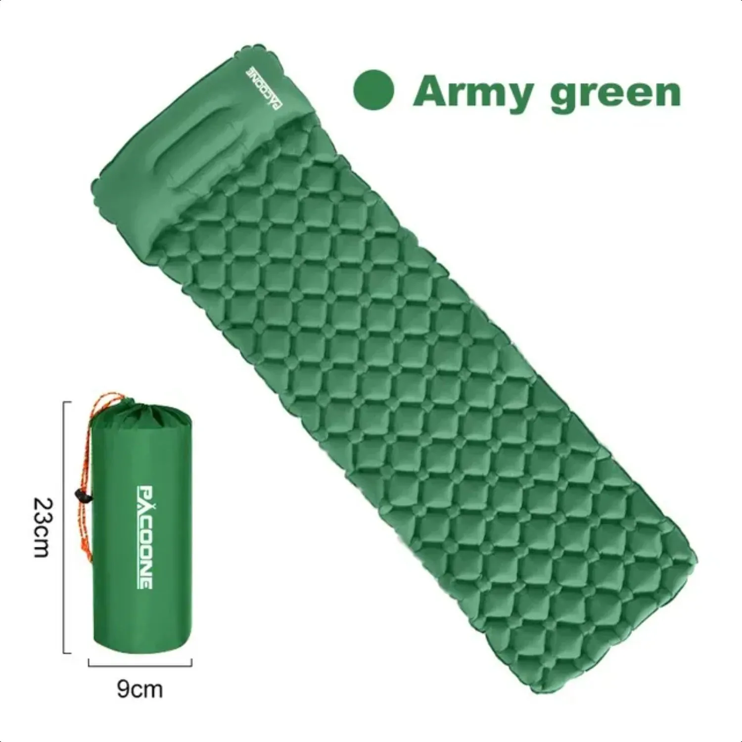 Ultralight Folding Inflatable Sleeping Pad with Pillows for Camping and Travel