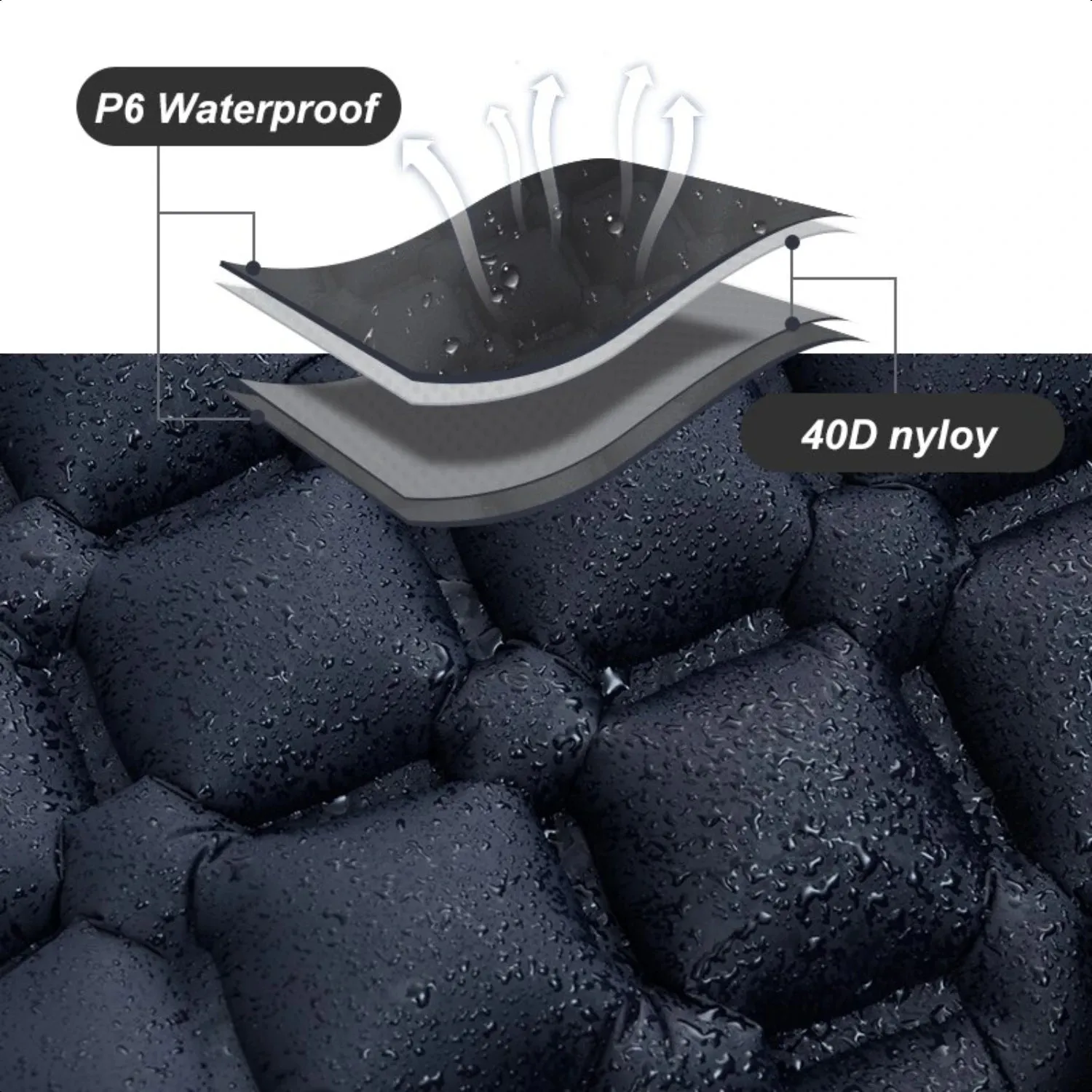 Ultralight Folding Inflatable Sleeping Pad with Pillows for Camping and Travel