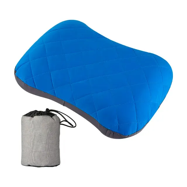 Ultralight Inflatable Camping Pillow: Compact Travel Cushion for Neck and Lumbar Support – Square Design, Perfect for Backpacking and Hiking Adventures