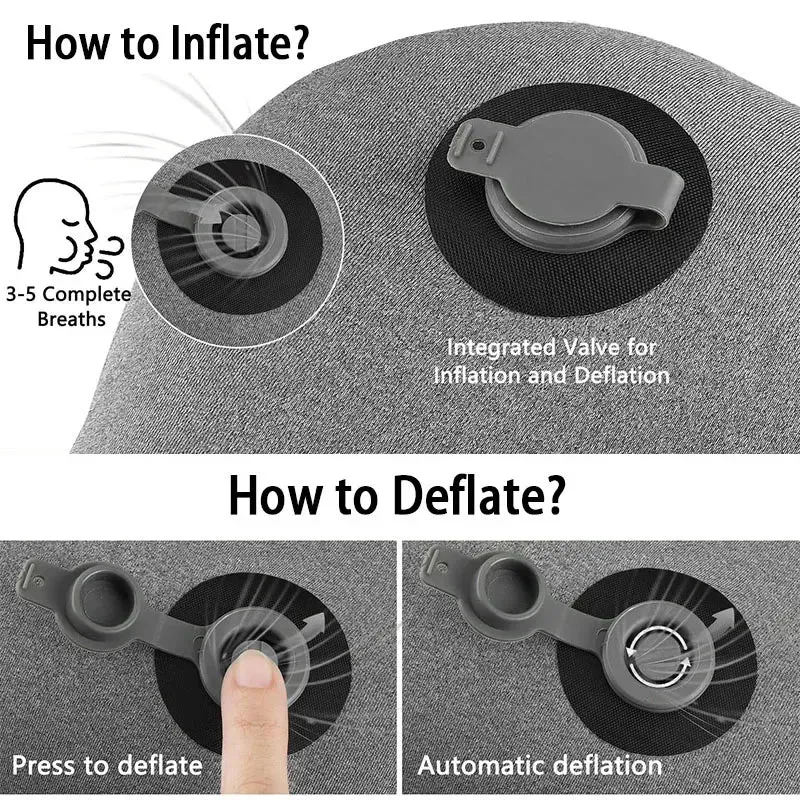Ultralight Inflatable Camping Pillow – Upgraded Neck & Lumbar Support for Backpacking & Travel