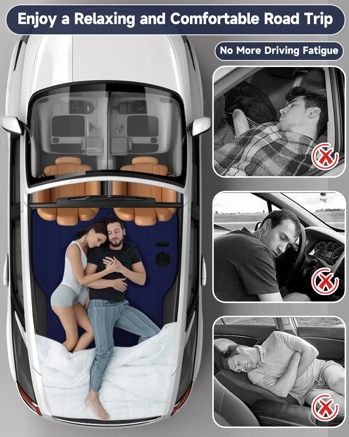 Umbrauto Air Mattress for Tesla Model Y, Inflatable Camping Airbed for SUV Trunk, Fodable Sleeping Pad with Air Pump and Storage Bag for Road Trip Travel