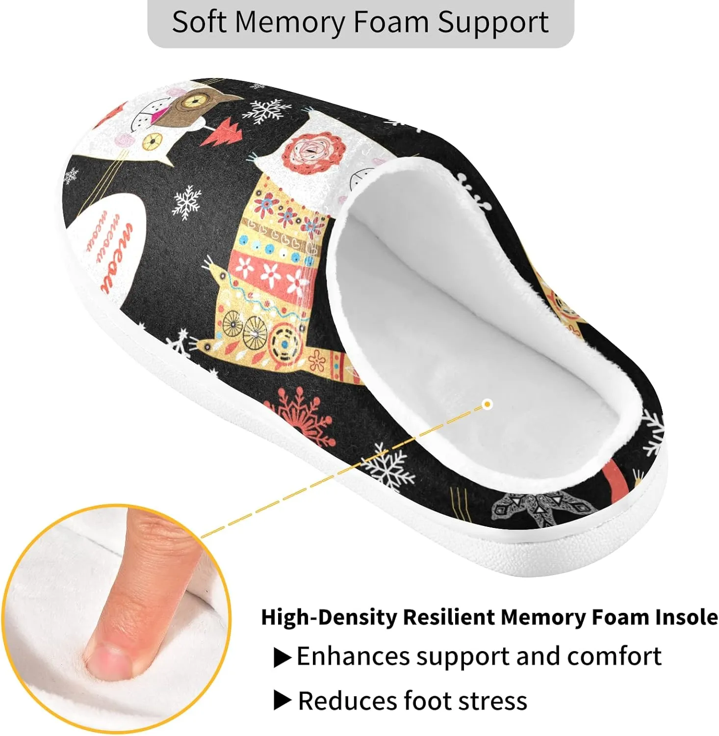 Unisex Memory Foam Warm Slippers Comfort Soft Casual Shoes for Indoor Outdoor S-XXXL