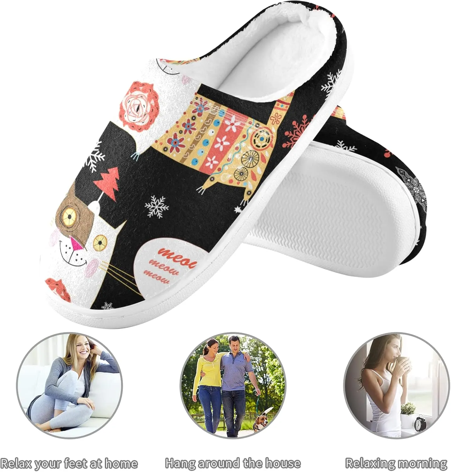 Unisex Memory Foam Warm Slippers Comfort Soft Casual Shoes for Indoor Outdoor S-XXXL