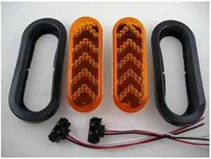 United Pacific 6" Oval Amber LED Sequential Arrow Truck Bus Trailer Turn Signal Light Kits