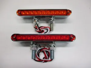 United Pacific Pair of 6.5" L Red/Amber LED Combo Double Face Truck Semi Trailer Light Bars