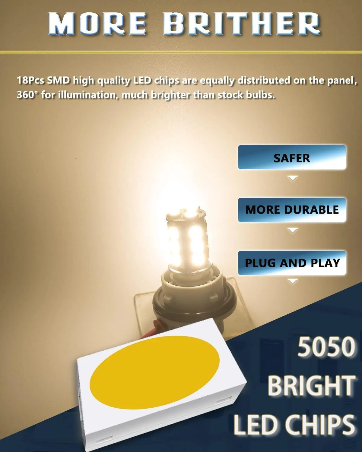 UNXMRFF 1156 led bulb Warm White Camper Light Bulbs 7506 1073 BA15S 1003 LED Bulb 1141 RV Light Bulbs Super Bright 5050 18-SMD Replacement for 12V Trailer/Boat/motorhome Interior Light (Pack of 20)