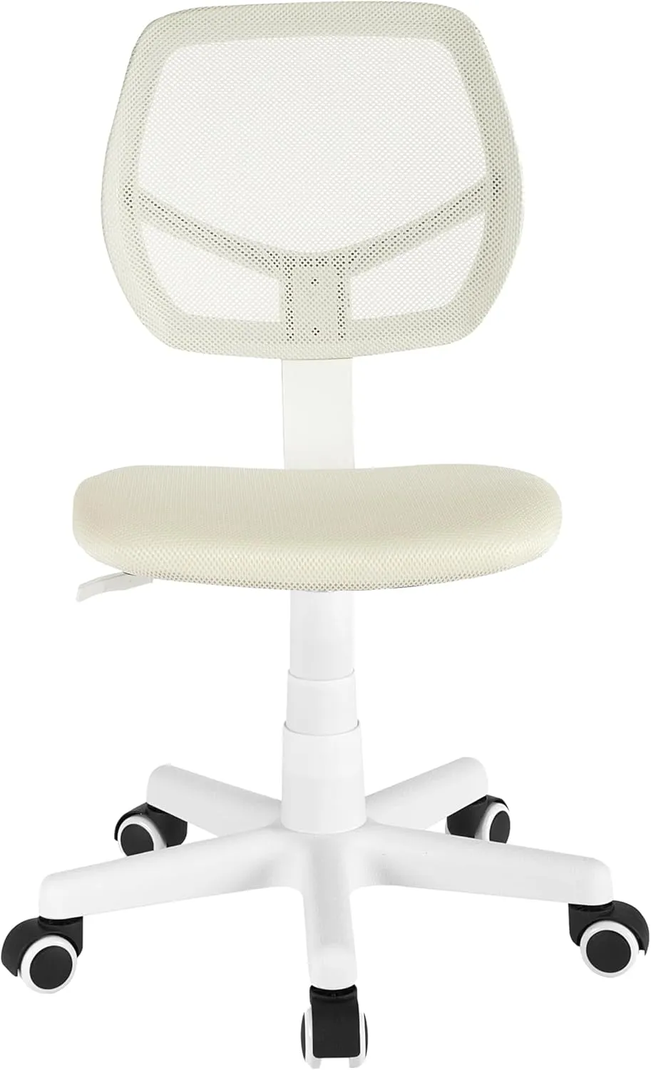 Urban Lifestyle Computer Office Rolling Swivel Task Desk Chair with Mesh Backrest and Caster Wheels, White with White Legs