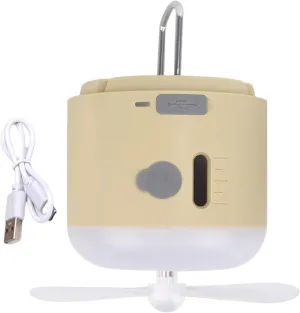 USB Charging Tent Fan Light with Adjustable Speeds and Brightness Multiple Function for Camping Tent Ceiling Fan