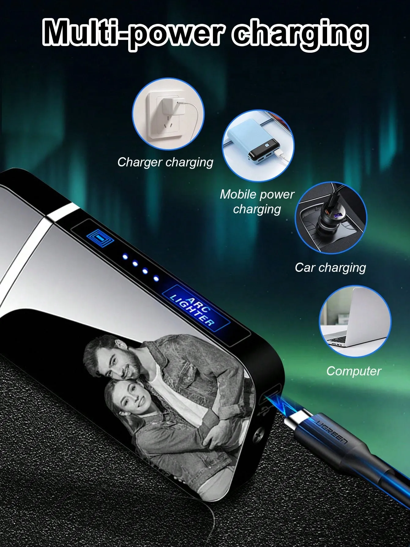 Usb lighter|Custom Lighters With Pictures Personalized Photo Engraved Electric Lighter