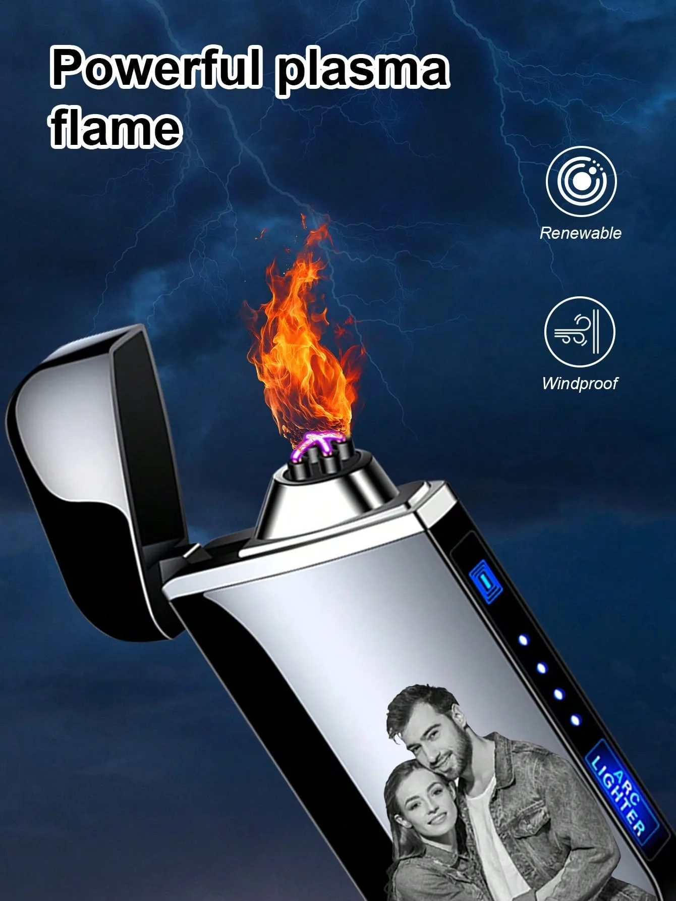 Usb lighter|Custom Lighters With Pictures Personalized Photo Engraved Electric Lighter