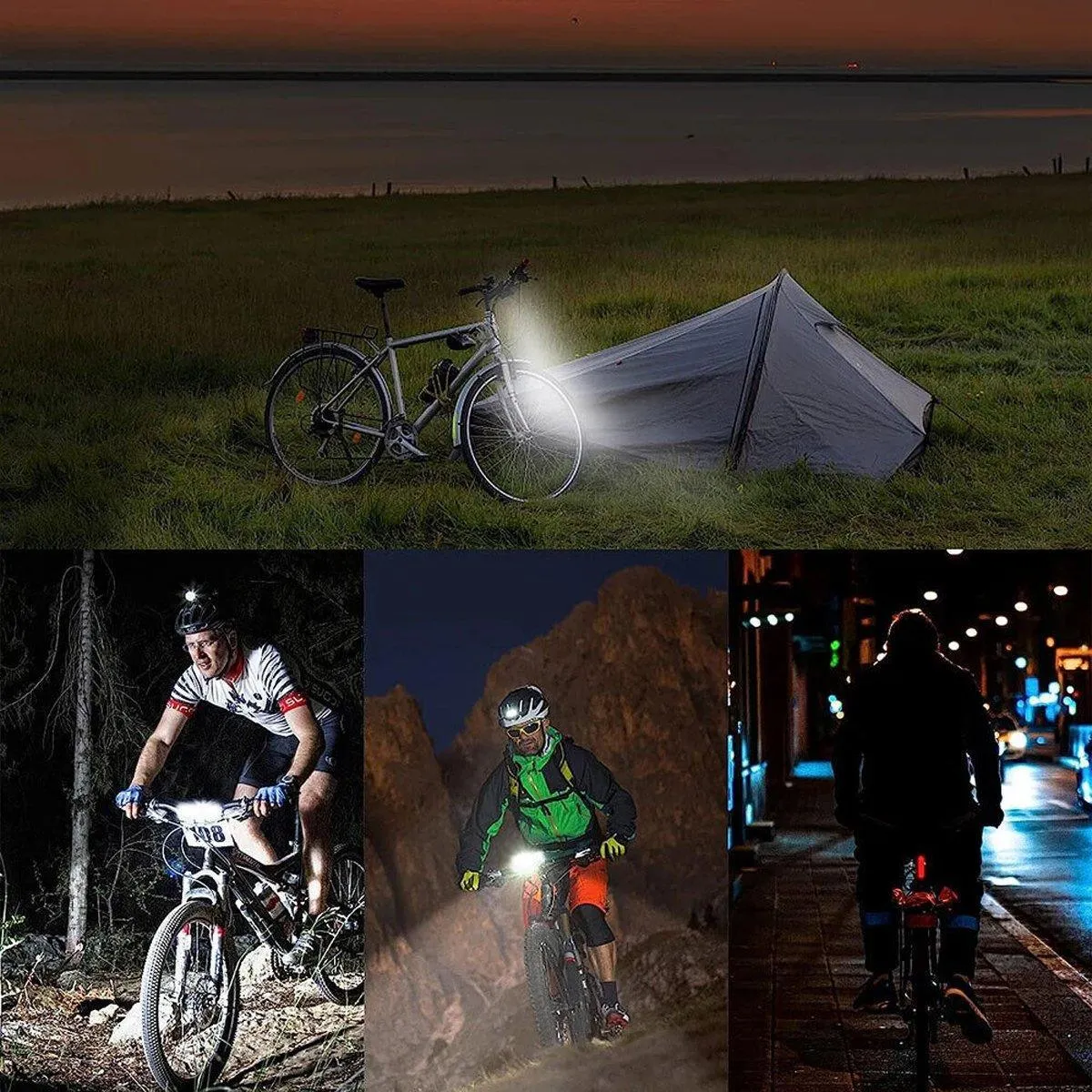 USB Rechargeable Bicycle Light Aluminum Alloy High Brightness LED Front Bike Lamp