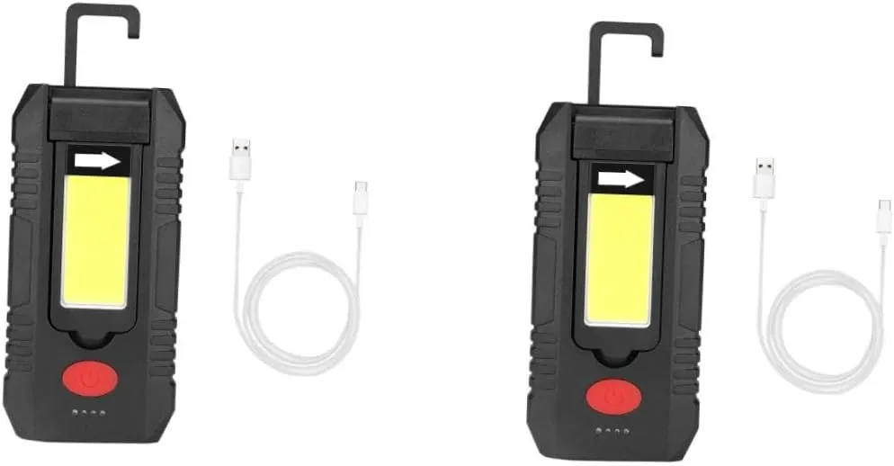 USB Rechargeable LED with Magnet Cob Light Modes Portable Camping Lamp with Clip Hook for Outdoor Emergency