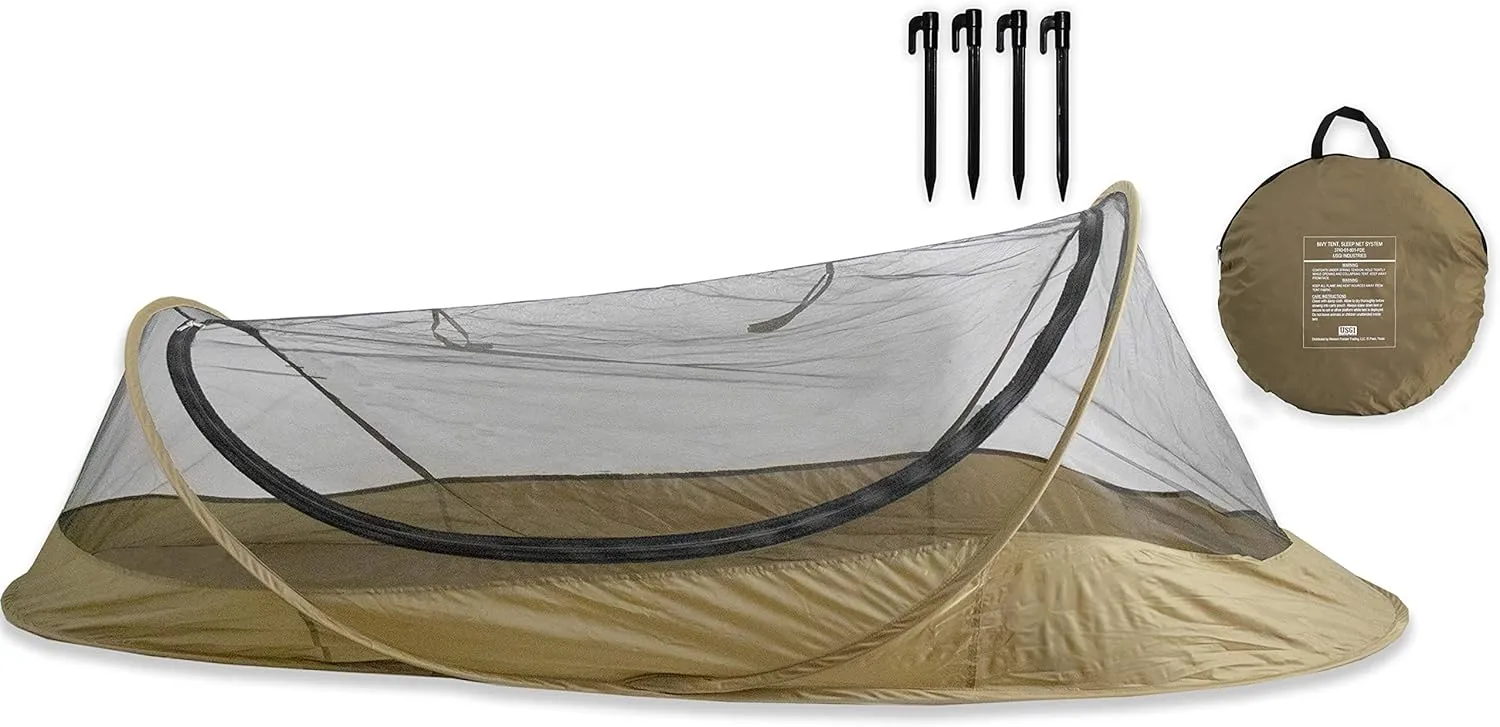 USGI Industries Bivy Tent | Lightweight Single Person Sleeping Net System for Outdoors, Camping, Survival, Hiking, Backpack | Mesh Protection