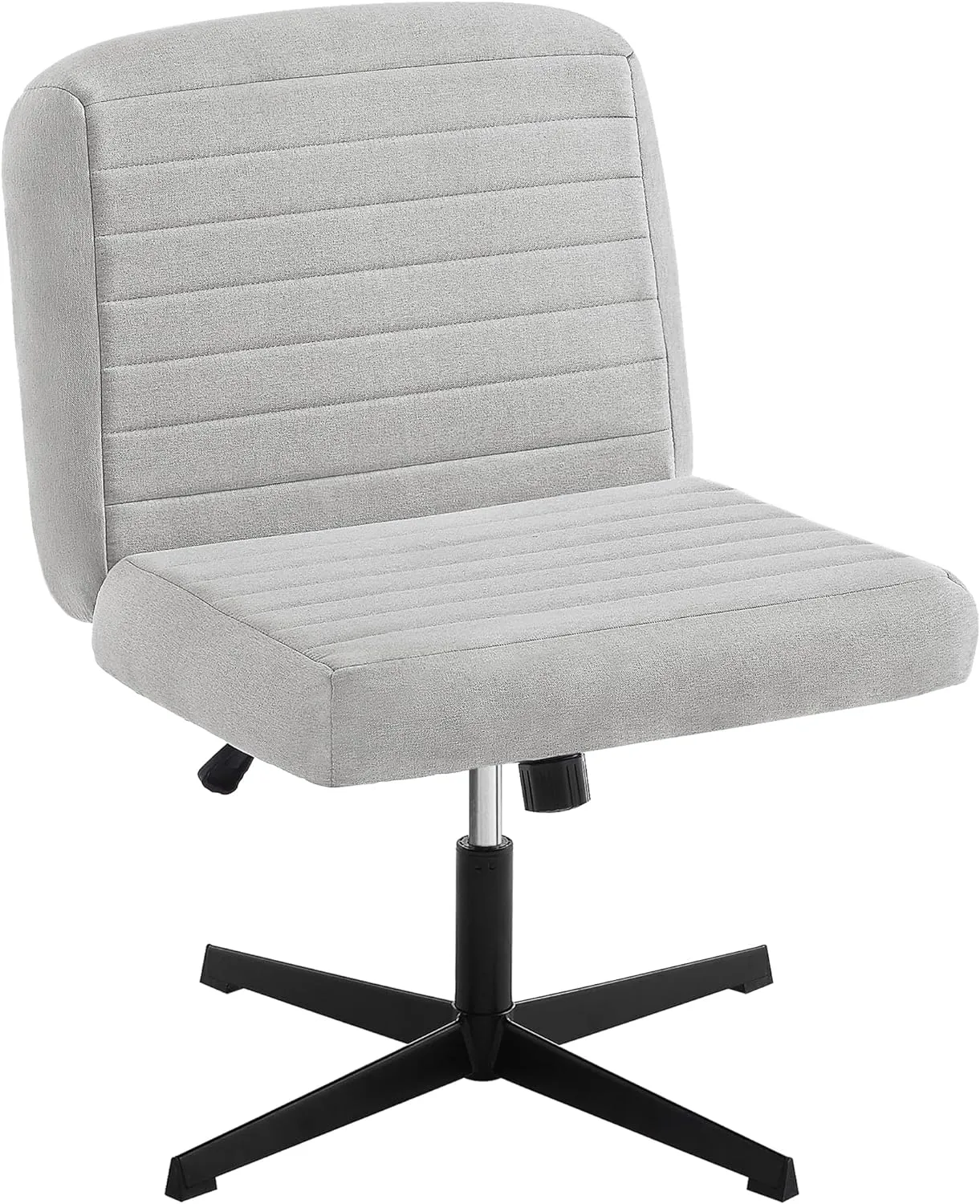 VECELO Armless Office Chair No Wheels Fabric Padded Cross Legged