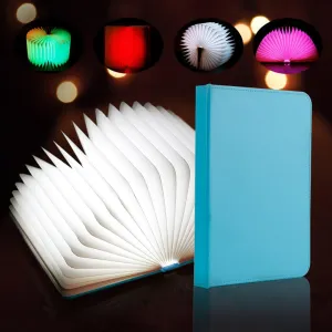 Veesee 8 Colors Rechargeable Book Night Light, Novelty LED Book Lamp USB Charge, Home Bedroom Decor Gift for for Birthday, Anniversary, Kids, Girlfriend, Wife (Blue) Christmas Gift，New Year Gift