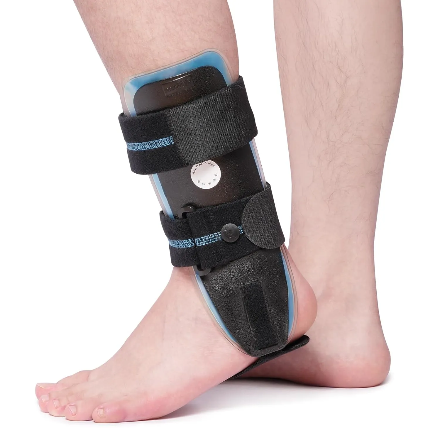 Velpeau Air Gel Foam Ankle Stabilizer Support Brace for Sprained Ankle, Ligament Injury, Tendonitis, Adjustable Rigid Stirrup Ankle Splint for Women and Men (Gel Version, Large, Left Foot)