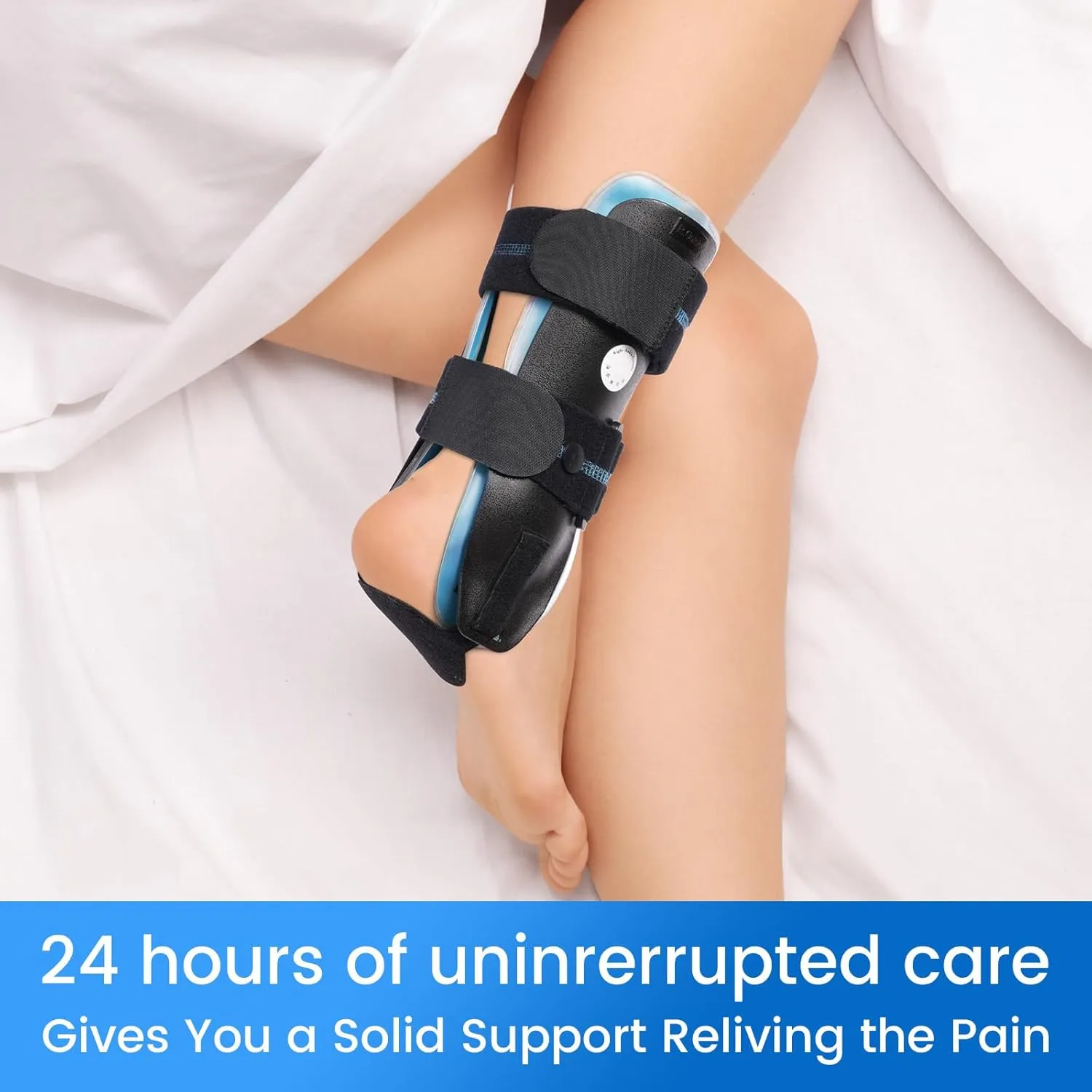 Velpeau Air Gel Foam Ankle Stabilizer Support Brace for Sprained Ankle, Ligament Injury, Tendonitis, Adjustable Rigid Stirrup Ankle Splint for Women and Men (Gel Version, Large, Left Foot)