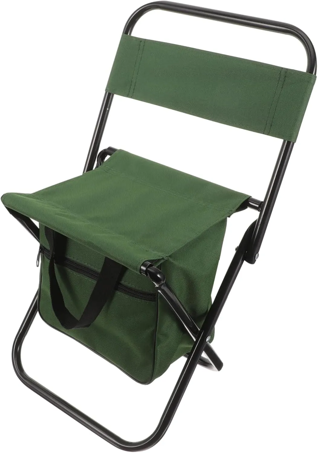 Versatile Storage Bag Folding Chair Aluminum Frame Portable Camping Stool Back Support for Adults