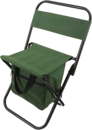 Versatile Storage Bag Folding Chair Aluminum Frame Portable Camping Stool Back Support for Adults