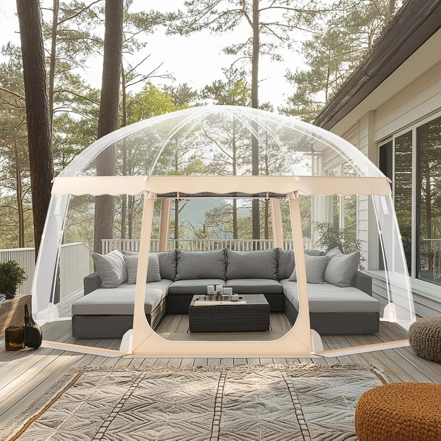 VEVOR Upgraded Pop-Up Bubble Tent for 12-15 People, Need Simple Assembly - 15x13.8ft Large Outdoor Sports Tent, Weatherproof Clear Tent Shelter for Soccer, Football, Softball, Events, and Parades